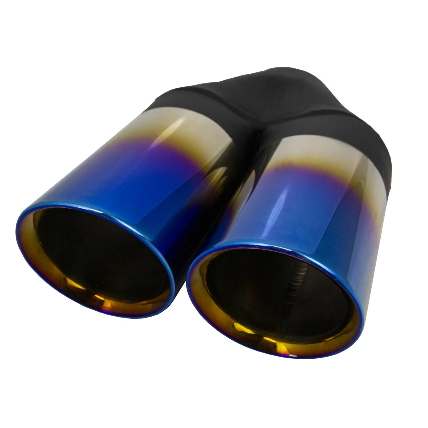 3" Dual Wall Angle Cut Cone Titanium Finish Twin Exhaust Tip