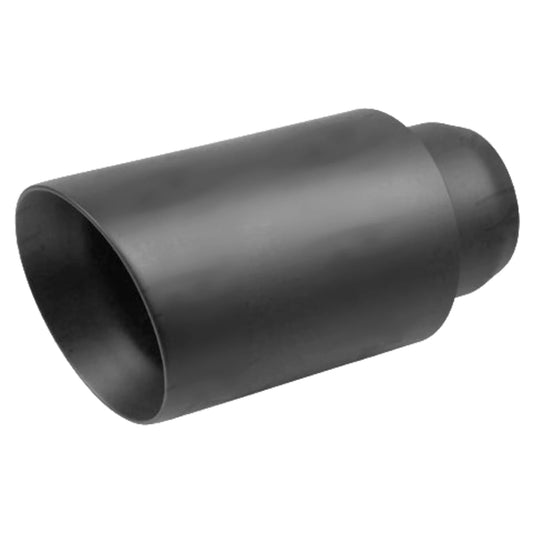 4" 8" Long Dual Wall Black Exhaust Tip